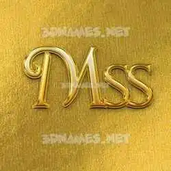 mss in All Gold style - 3D name wallpaper