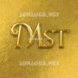 mst in All Gold style - 3D name wallpaper