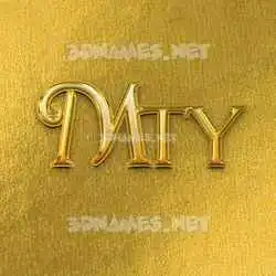 mty in All Gold style - 3D name wallpaper