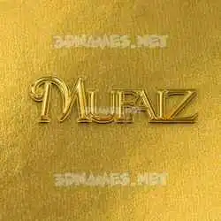 mufaiz in All Gold style - 3D name wallpaper