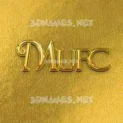 mufc in All Gold style - 3D name wallpaper