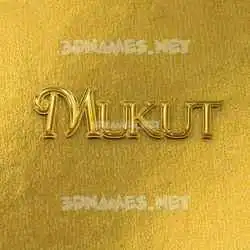 mukut in All Gold style - 3D name wallpaper