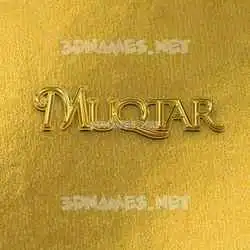 muqtar in All Gold style - 3D name wallpaper