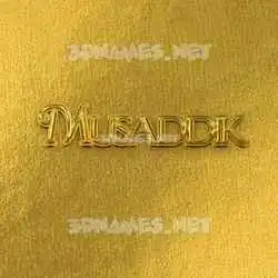musaddik in All Gold style - 3D name wallpaper