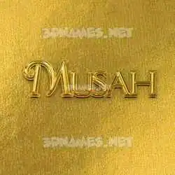 musah in All Gold style - 3D name wallpaper