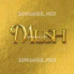 mush in All Gold style - 3D name wallpaper