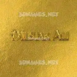 mustak ali in All Gold style - 3D name wallpaper