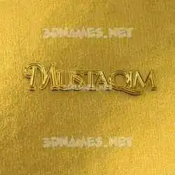 mustaqim in All Gold style - 3D name wallpaper