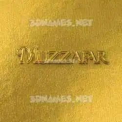muzzafar in All Gold style - 3D name wallpaper