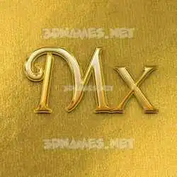 mx in All Gold style - 3D name wallpaper