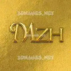 mzh in All Gold style - 3D name wallpaper