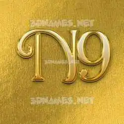 n9 in All Gold style - 3D name wallpaper