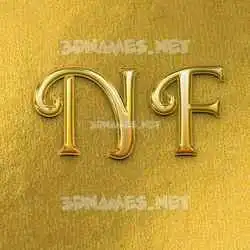 n f in All Gold style - 3D name wallpaper
