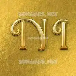 n i in All Gold style - 3D name wallpaper