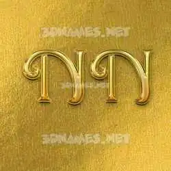 n n in All Gold style - 3D name wallpaper