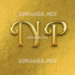 n p in All Gold style - 3D name wallpaper