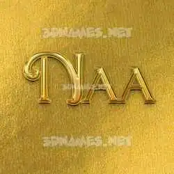 naa in All Gold style - 3D name wallpaper