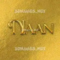 naan in All Gold style - 3D name wallpaper