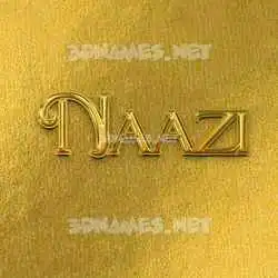 naazi in All Gold style - 3D name wallpaper