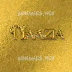 naazia in All Gold style - 3D name wallpaper