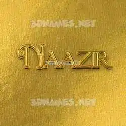 naazir in All Gold style - 3D name wallpaper
