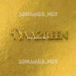naazreen in All Gold style - 3D name wallpaper