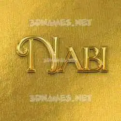 nabi in All Gold style - 3D name wallpaper
