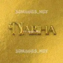 nabiha in All Gold style - 3D name wallpaper