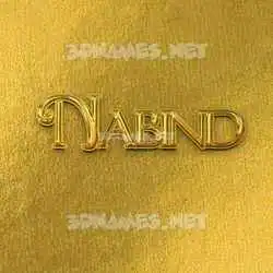 nabind in All Gold style - 3D name wallpaper