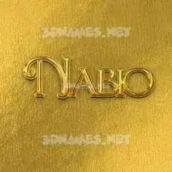 nabio in All Gold style - 3D name wallpaper