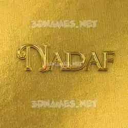 nadaf in All Gold style - 3D name wallpaper