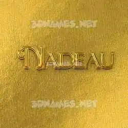 nadeau in All Gold style - 3D name wallpaper