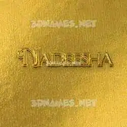 nadeesha in All Gold style - 3D name wallpaper