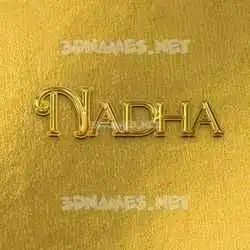 nadha in All Gold style - 3D name wallpaper