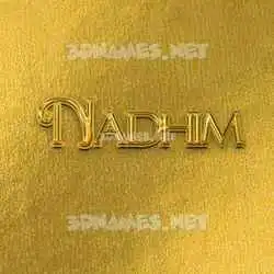 nadhim in All Gold style - 3D name wallpaper