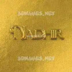 nadhir in All Gold style - 3D name wallpaper