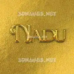 nadu in All Gold style - 3D name wallpaper