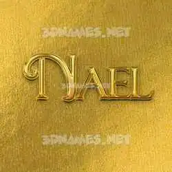 nael in All Gold style - 3D name wallpaper