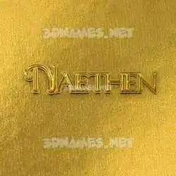 naethen in All Gold style - 3D name wallpaper
