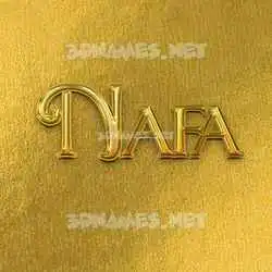 nafa in All Gold style - 3D name wallpaper