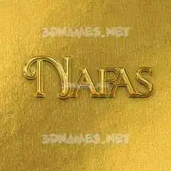 nafas in All Gold style - 3D name wallpaper