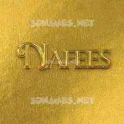 nafees in All Gold style - 3D name wallpaper