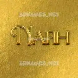 nafih in All Gold style - 3D name wallpaper