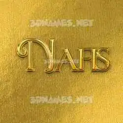 nafis in All Gold style - 3D name wallpaper