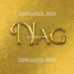 nag in All Gold style - 3D name wallpaper
