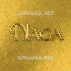naga in All Gold style - 3D name wallpaper