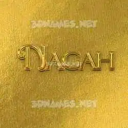 nagah in All Gold style - 3D name wallpaper