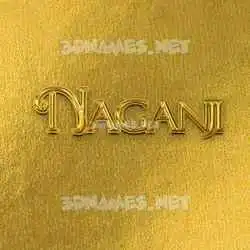 naganji in All Gold style - 3D name wallpaper
