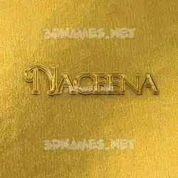 nageena in All Gold style - 3D name wallpaper