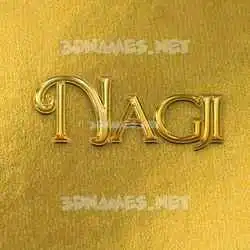 nagji in All Gold style - 3D name wallpaper